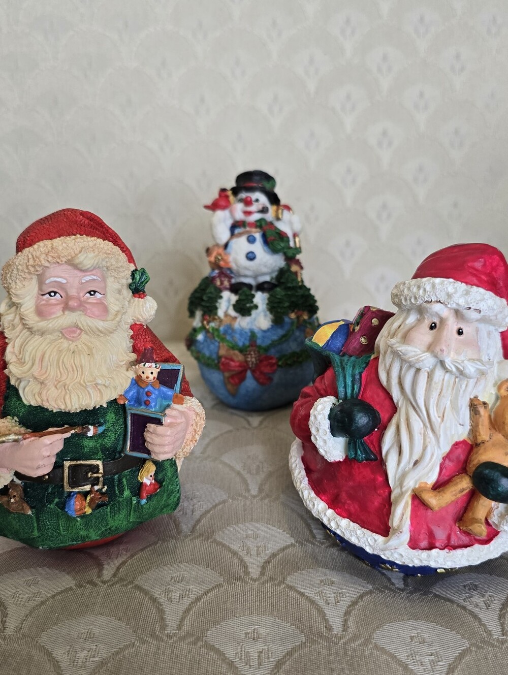 RUSS Legend of Saint Nicholas Santa Clause Figurines + Snowman Christmas Holiday